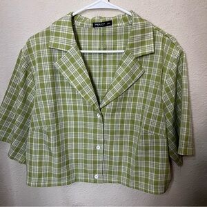 SHEIN BUTTON UP TOP CROPPED PLUS SIZE